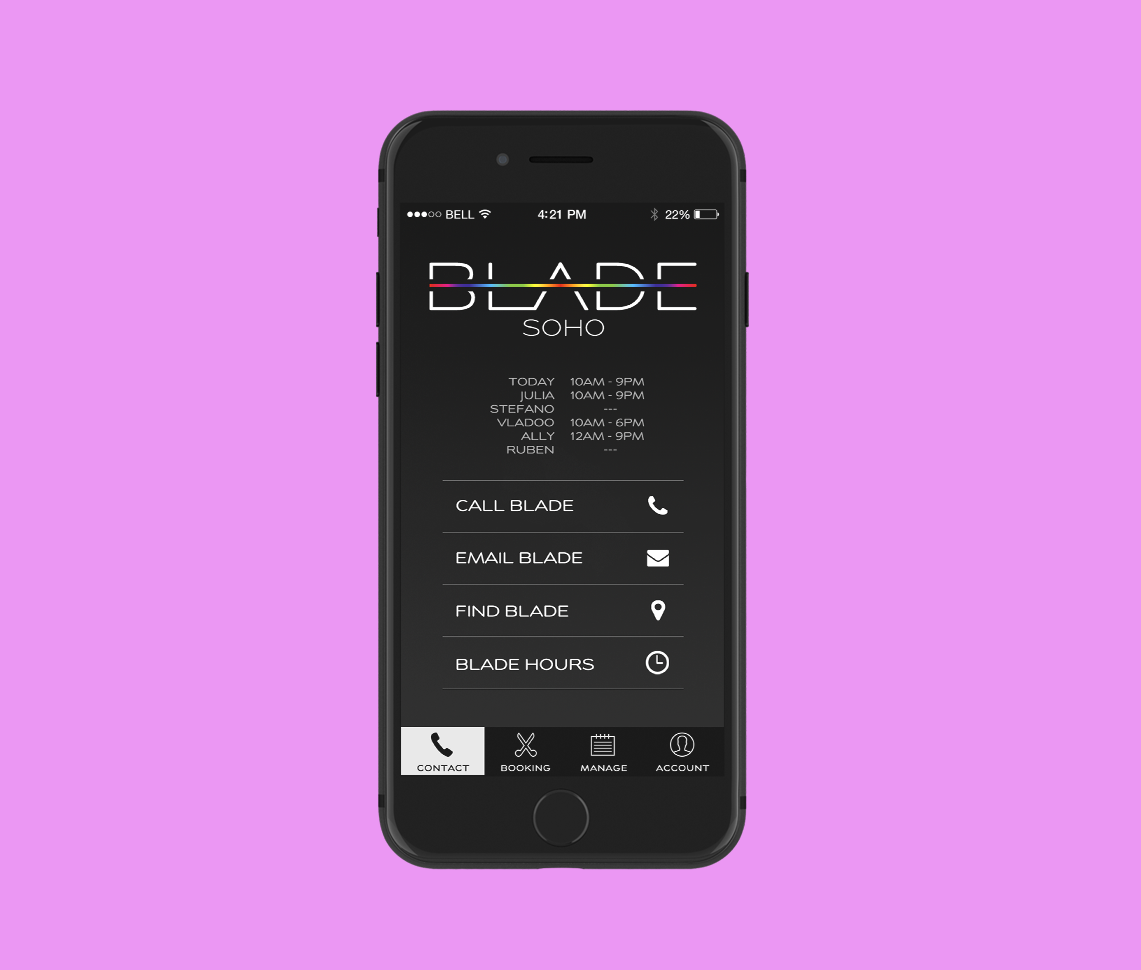 Blade Soho – hairsalon booking app